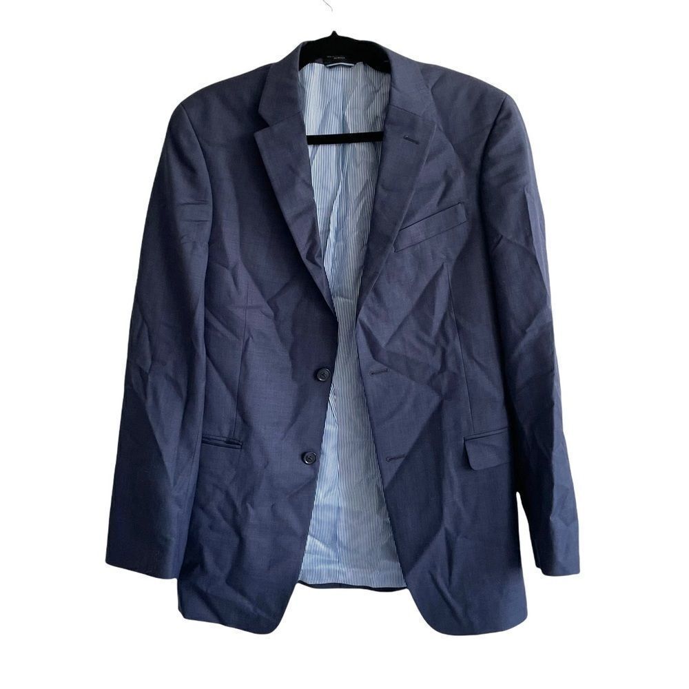 Tommy Hilfiger Navy Blue Wool Blazer Jacket Sport Coat 38 Large